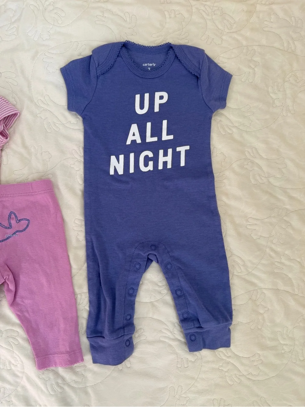 3/$15 | 4-Piece Outfit Set 3M Romper 2 Bodysuits Pant Narwal Nautical Purple